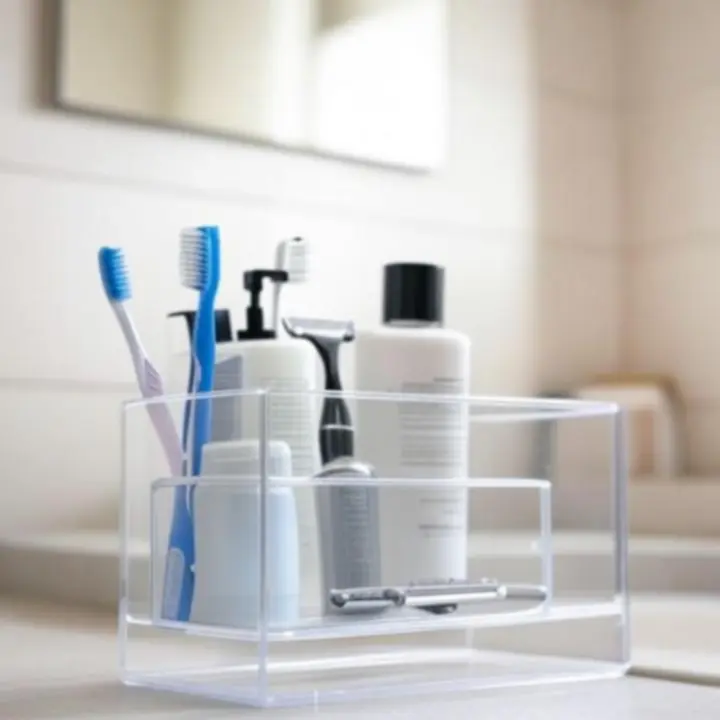 Fürdőszobai tároló caddy zuhanytermékekkel