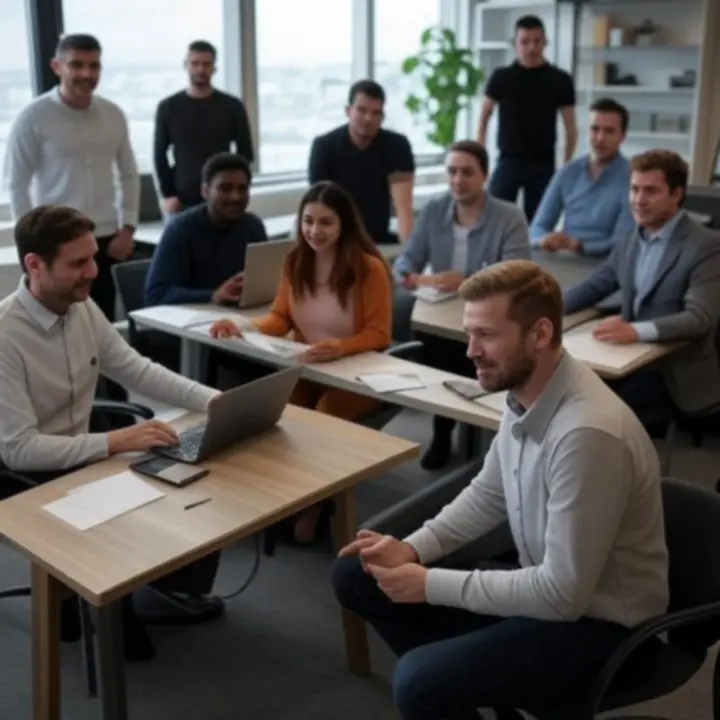 A Homvura csapata modern irodai környezetben közösen dolgozik a webáruház fejlesztésén.